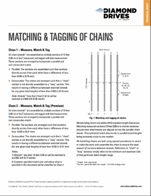 Matching & Tagging Tech Sheet
